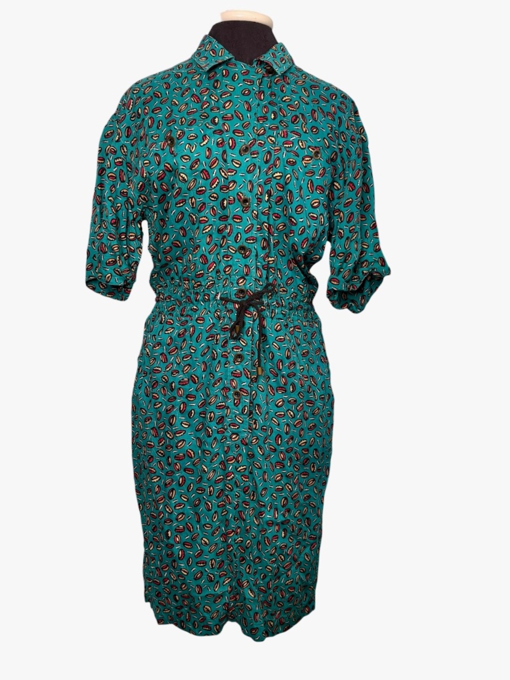 Vintage Liz Claiborne Petite Teal Shirt Dress